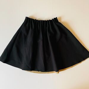 Zara Basic Black Skirt Size M Skater Circle Mini Skirt Gathered Elastic Waist